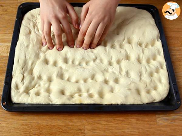 Focaccia med blommor - focaccia konst - Beredning steg 5