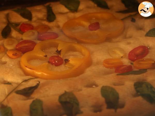 Focaccia med blommor - focaccia konst - Beredning steg 9