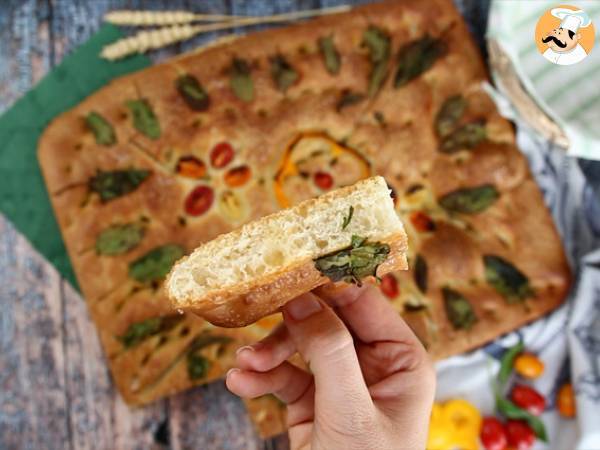 Focaccia med blommor - focaccia konst - Beredning steg 10