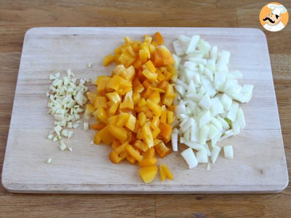 Vegetariska fajitas med texturerat sojaprotein - Beredning steg 2