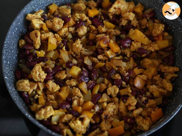 Vegetariska fajitas med texturerat sojaprotein - Beredning steg 3