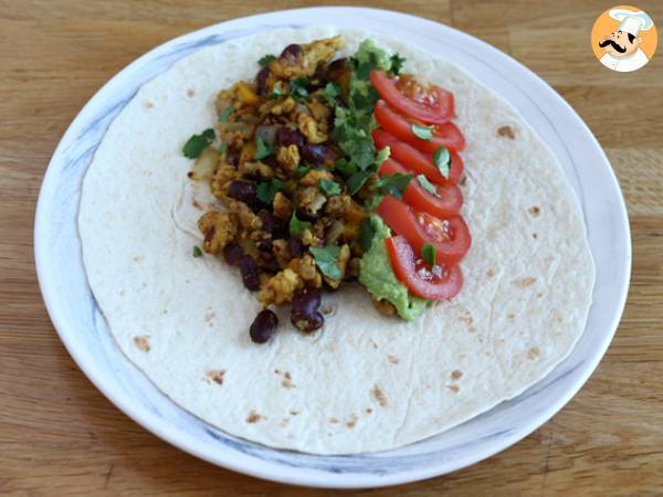 Vegetariska fajitas med texturerat sojaprotein - Beredning steg 4