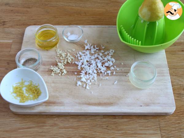 Sallad med zucchini, getost och citron - Beredning steg 1