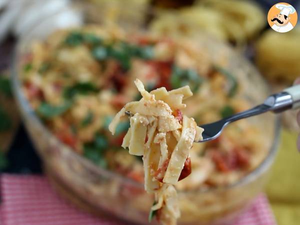 Tagliatelle med feta och körsbärstomater - bakad feta pasta - Beredning steg 8