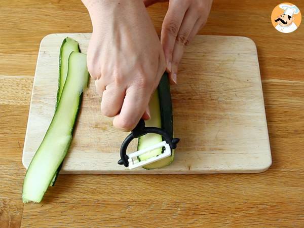 Rullar med zucchini och rökt lax - Beredning steg 1