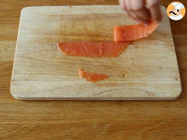Rullar med zucchini och rökt lax - Beredning steg 2