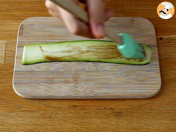 Rullar med zucchini och rökt lax - Beredning steg 4