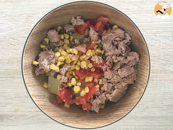 Potatis-, tonfisk- och tomatsallad - Beredning steg 2