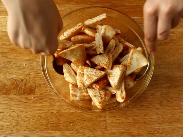 Pitabrödschips - snabb och enkel recept - Beredning steg 3
