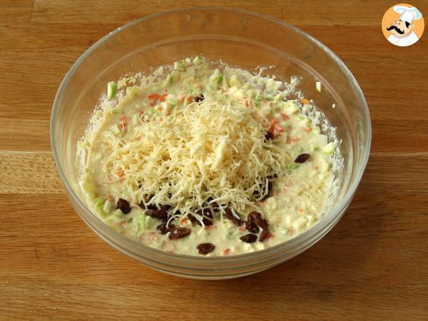 Grynkaka med zucchini och morötter - Beredning steg 2
