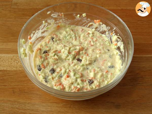 Grynkaka med zucchini och morötter - Beredning steg 3