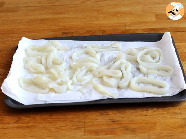 Calamares a la romana - panerad bläckfisk - Beredning steg 2