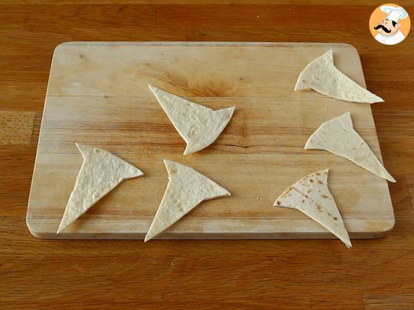 Häxhattar av tortillachips - Beredning steg 1