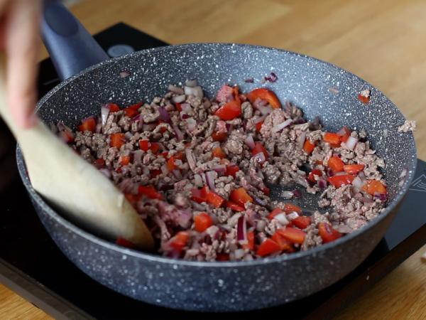 Tacos med samoussas med köttfärs - Beredning steg 2
