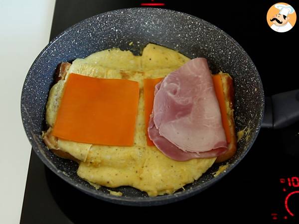 Omelettsmörgås - Fransk toast omelettsmörgås - Äggsmörgås hack - Beredning steg 4