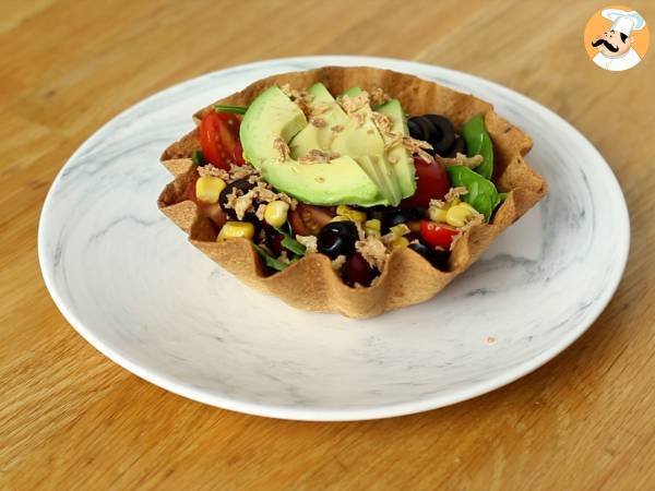 Hur gör man tortillaskålar? Den enkla salladen utan diskning! - Beredning steg 4