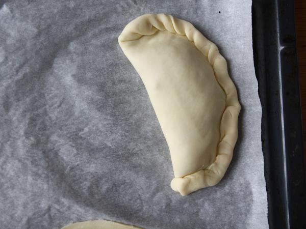Fyllda smördegsvändor med champinjoner och spenat - Beredning steg 4