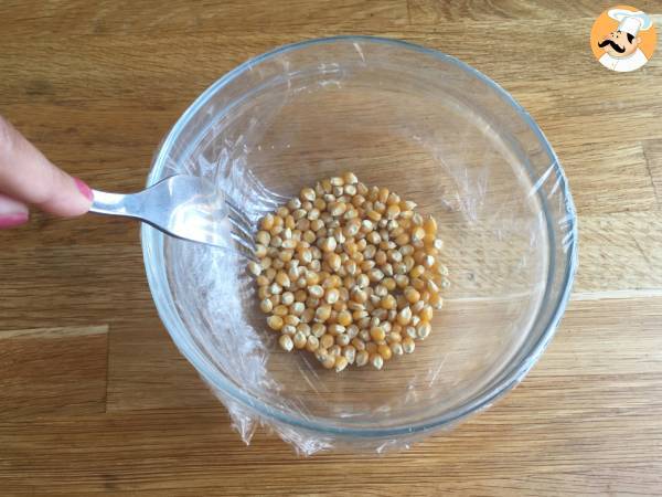 Oljefria popcorn för mikrovågsugn - Beredning steg 2