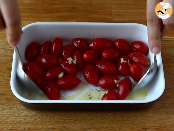 Bruschetta med rostad tomat och burrata - Beredning steg 1