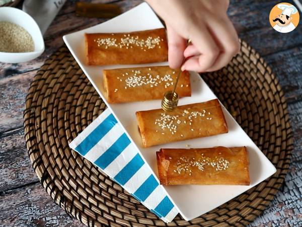 Feta Saganaki, det grekiska receptet på feta och honung - Beredning steg 6