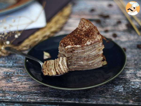 Tiramisu-liknande pannkakstårta med kaffe och kakao - Beredning steg 8