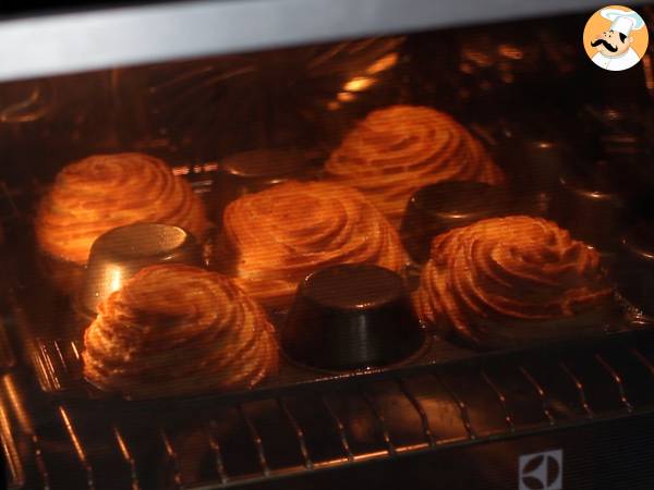 Skålformade bakade churros med generös topping - Beredning steg 5