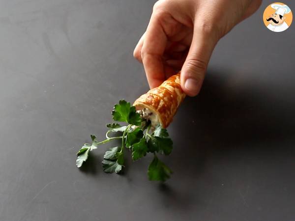 Söta smördegsmorötter till påskaperitif: getost och soltorkade tomater - Beredning steg 7