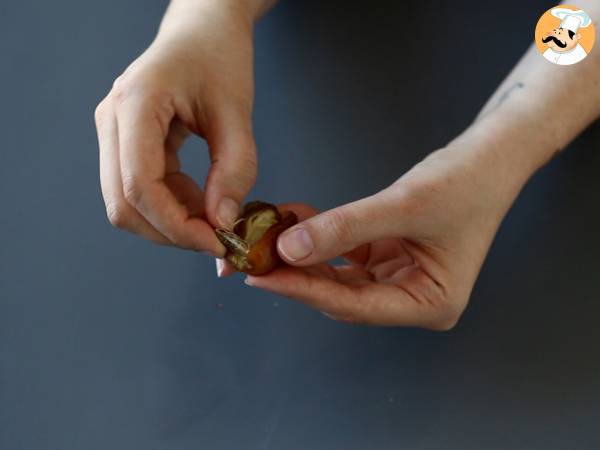 Hemmagjorda Snickers: dadlar, jordnötter och choklad - ett hälsosamt mellanmål utan tillsatt socker - Beredning steg 1