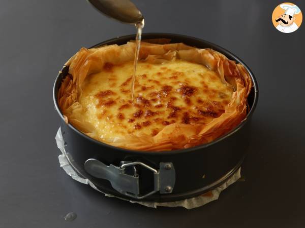 Baklava-liknande cheesecake med pistage, krispig och smältande - Beredning steg 9