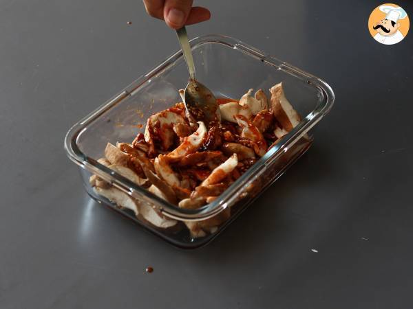 Svampar på koreanskt vis - Shiitake-svampar i gochujangsås - Beredning steg 4