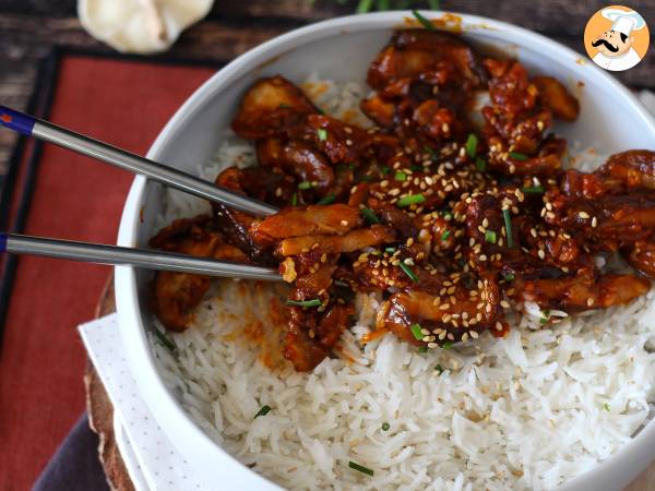 Svampar på koreanskt vis - Shiitake-svampar i gochujangsås - Beredning steg 7