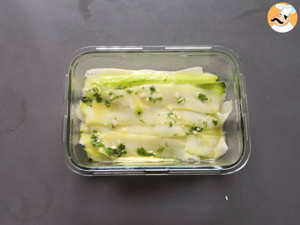 Marinerade zucchini, den perfekta grönsakscarpaccion för sommaren! - Beredning steg 5