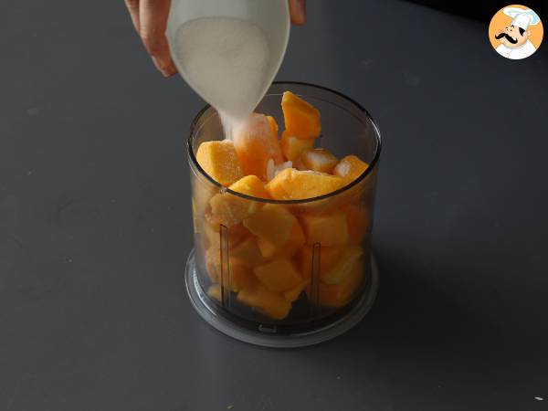 Mangosorbet med lime - bara 3 ingredienser, klar på 5 minuter! - Beredning steg 2