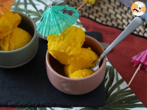 Mangosorbet med lime - bara 3 ingredienser, klar på 5 minuter! - Beredning steg 4