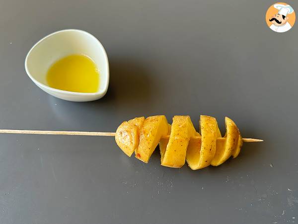 Spiralpotatis på en pinne, den idiotsäkra tekniken utan maskin - Beredning steg 3
