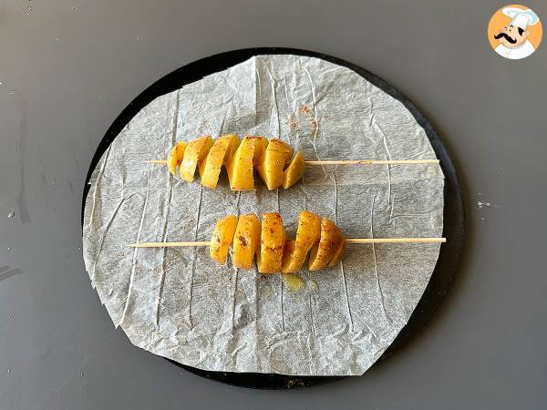 Spiralpotatis på en pinne, den idiotsäkra tekniken utan maskin - Beredning steg 4