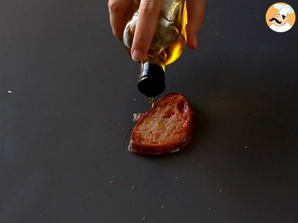 Smörgåsar med tomat och serranoskinka - Beredning steg 3
