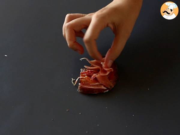 Smörgåsar med tomat och serranoskinka - Beredning steg 4