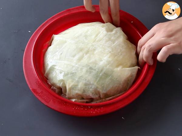 Spanakopita, den superenkla grekiska pajen med spenat och fetaost - Beredning steg 8