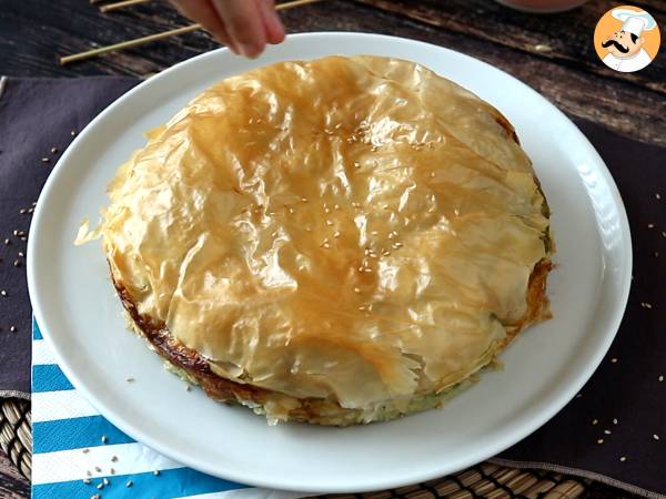 Spanakopita, den superenkla grekiska pajen med spenat och fetaost - Beredning steg 9