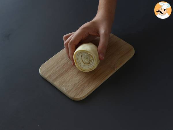 Lätt saltad New York-rulle med pesto och färskost med 4 ingredienser - Beredning steg 3