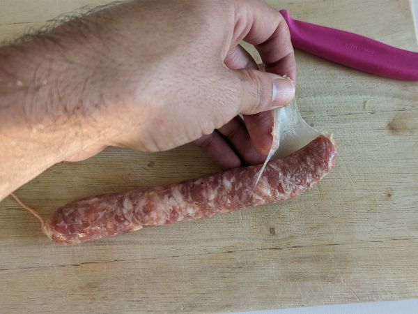 Pasta med pumpa och korv - Beredning steg 1