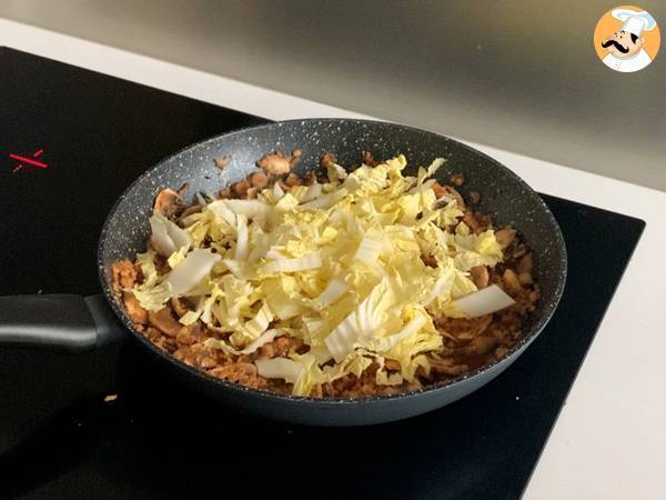 Kinesiska nudlar i wok (grönsaker och texturerat sojaprotein) - Beredning steg 3