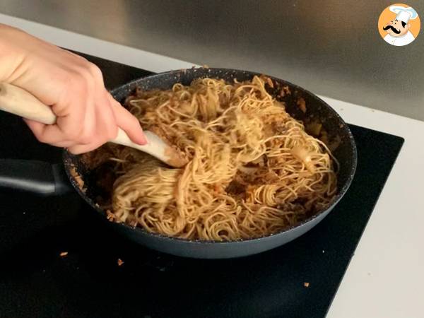 Kinesiska nudlar i wok (grönsaker och texturerat sojaprotein) - Beredning steg 5