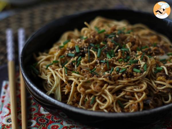 Kinesiska nudlar i wok (grönsaker och texturerat sojaprotein) - Beredning steg 6