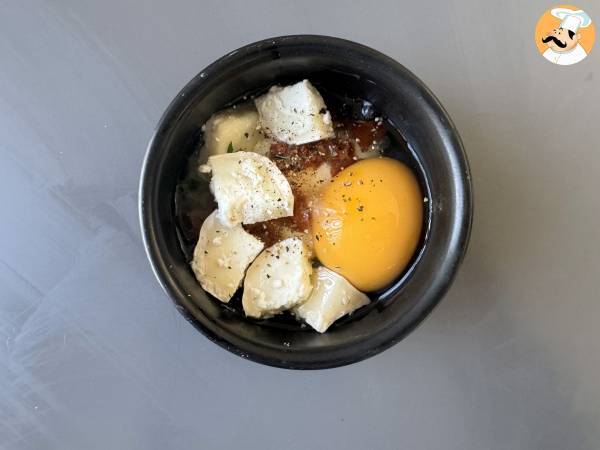 Ägggryta med getost och soltorkade tomater i Air Fryer! - Beredning steg 3