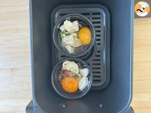 Ägggryta med getost och soltorkade tomater i Air Fryer! - Beredning steg 4