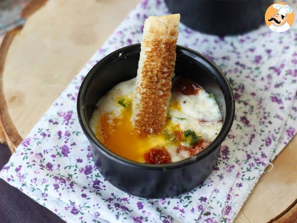 Ägggryta med getost och soltorkade tomater i Air Fryer! - Beredning steg 5