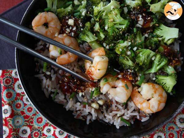 Broccoli och räkor i en kryddig koreansk sås - en enkel, balanserad och kryddig måltid - Beredning steg 4