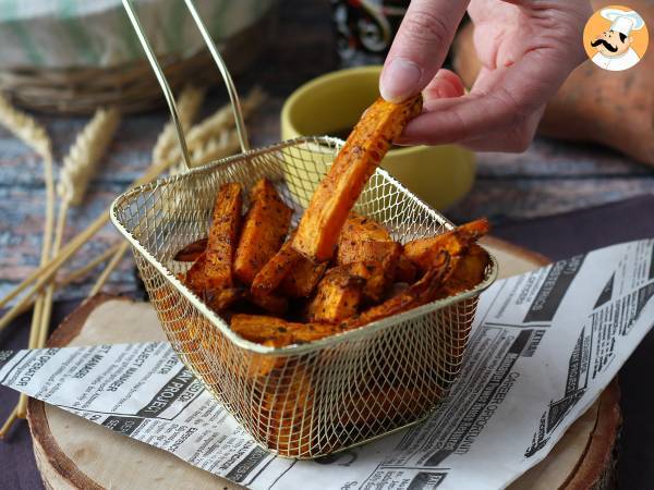 Sötpotatispommes i Air Fryer för ett krispigt och segt resultat! - Beredning steg 5